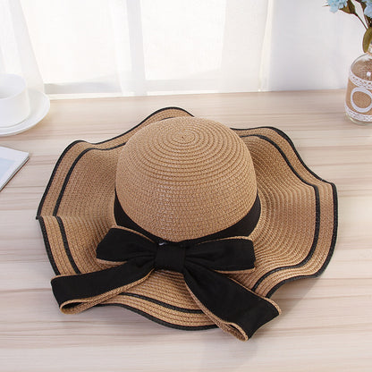 Summer Sun Straw Sunshade Panama  Fashion Bow Beach Hats