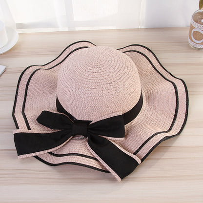 Summer Sun Straw Sunshade Panama  Fashion Bow Beach Hats