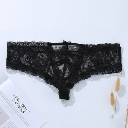 Women’s Sexy Lace Transparent Bow Briefs & Thong – Elegant Lingerie Underwear