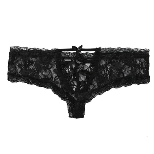 Women’s Sexy Lace Transparent Bow Briefs & Thong – Elegant Lingerie Underwear