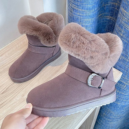 Women’s Platform Boots with Belt Buckle – Chunky High Heel Fashion Boots