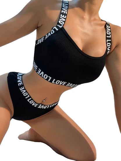 Sexy Mesh Knitted Push-Up Bra & Panty Set – Two-Piece Lingerie