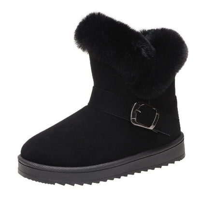 Women’s Platform Boots with Belt Buckle – Chunky High Heel Fashion Boots