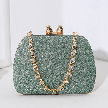 Diamond Chain Rhinestone Mini Square Bag