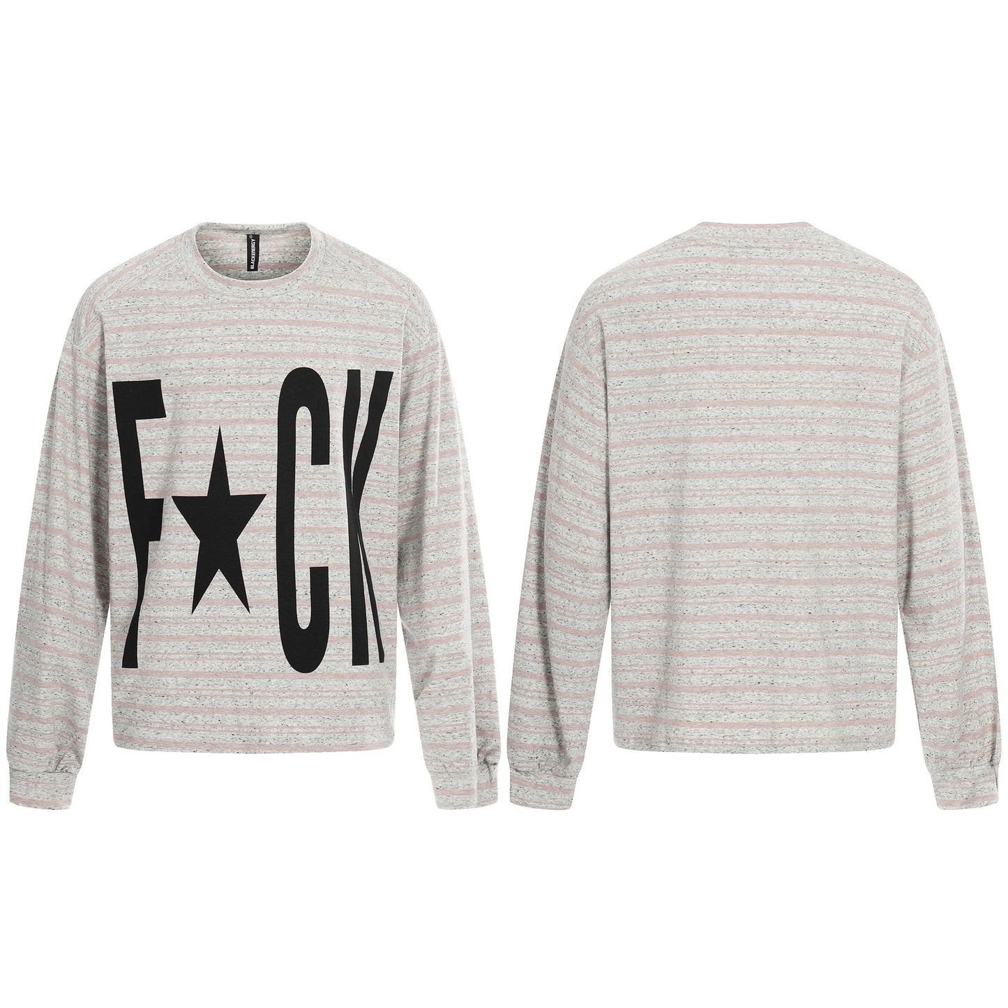 Casual Striped Long Sleeve T-Shirt with Letter Print
