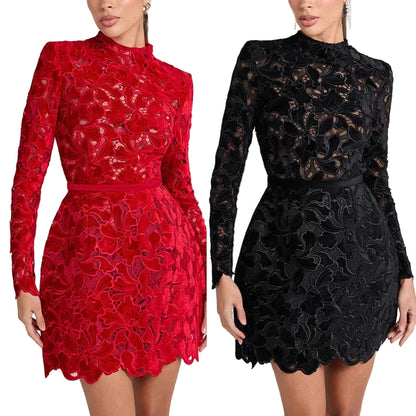 Women’s Long Sleeve Zip-Up Fitted Dress