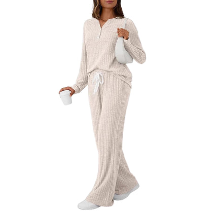 Women’s Two-Piece Lounge Set – Casual Outdoor Pajamas with Top & Pants
