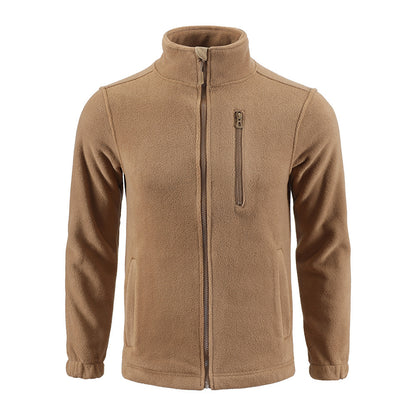 Men’s Camouflage Double-Sided Polar Fleece Cardigan – Warm Outdoor Jacket