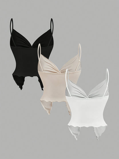 3pcs Women's Sexy Halter Neck Knit Tops