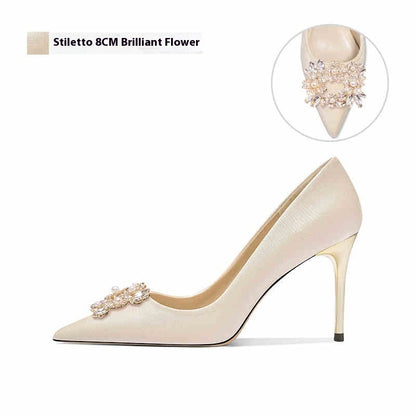 French Wedding Crystal Bridal High Heels – Elegant Sparkling Stiletto Pumps