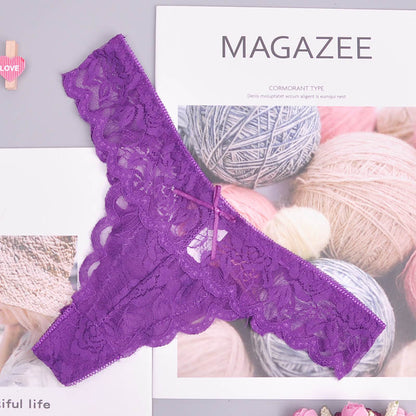 Women’s Cozy Lace G-String Thong & Briefs – Adjustable Lingerie Underwear