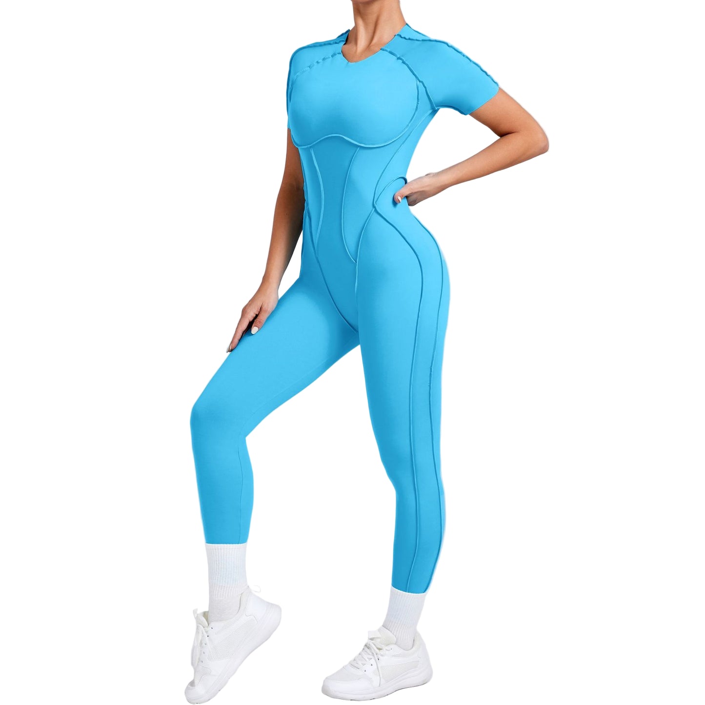 Women’s One-Piece Sports Yoga Jumpsuit – Seamless Fitness Bodysuit for Gym & Activewear