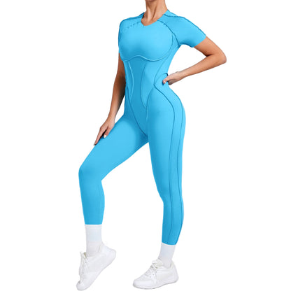 Women’s One-Piece Sports Yoga Jumpsuit – Seamless Fitness Bodysuit for Gym & Activewear