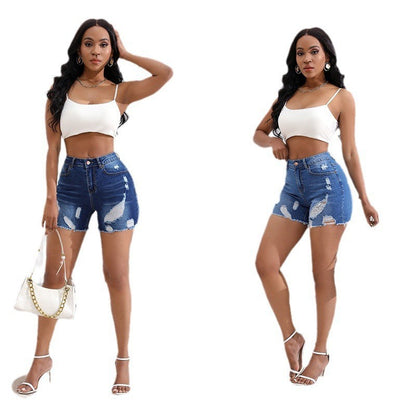 Sexy Chic High Waist Ripped Denim Shorts for Women