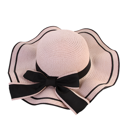 Summer Sun Straw Sunshade Panama  Fashion Bow Beach Hats