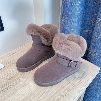 Women’s Platform Boots with Belt Buckle – Chunky High Heel Fashion Boots