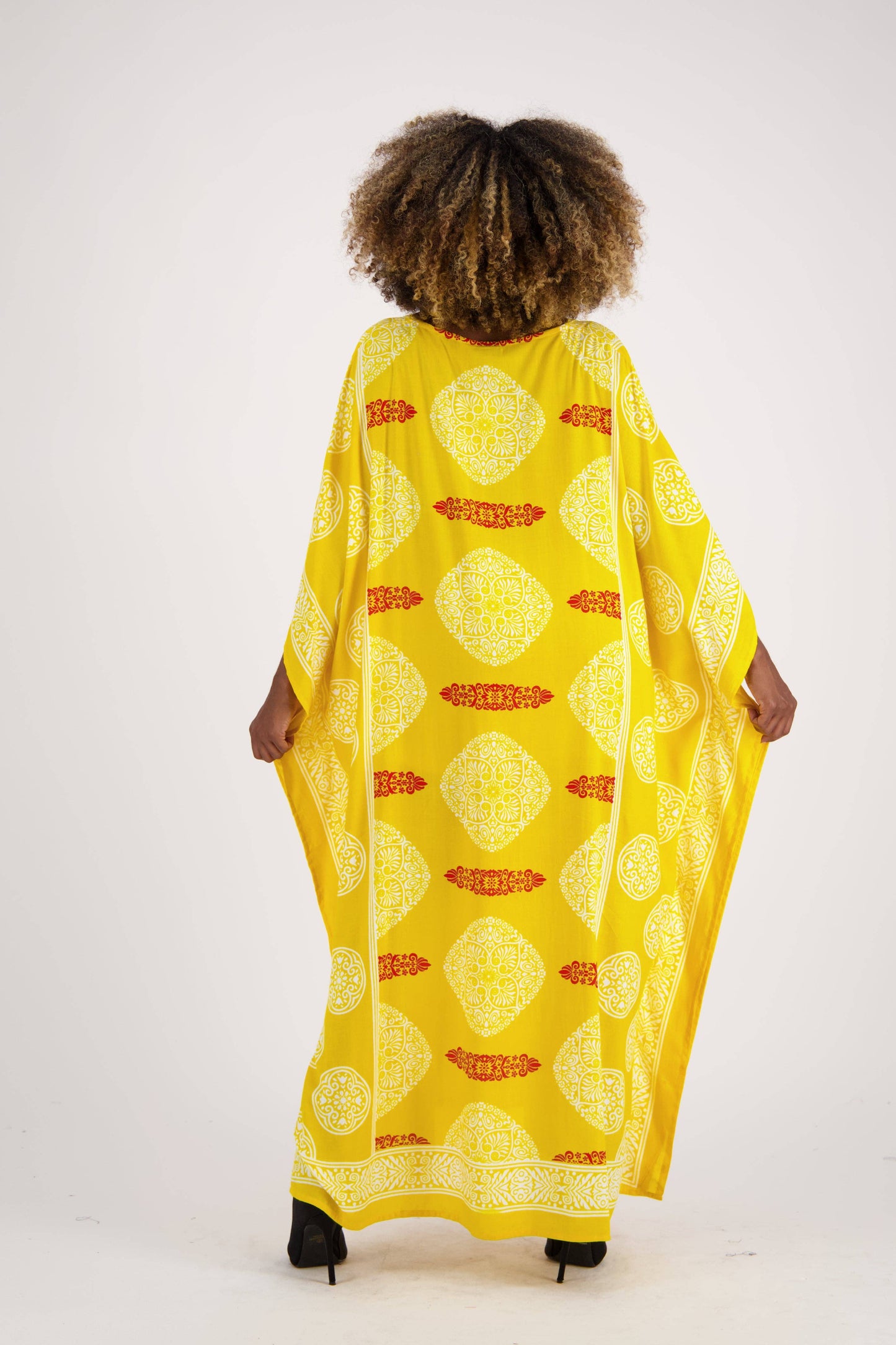 African Block Print Kaftan KAF-1046: Assorted / One Size Fits Most