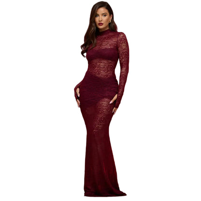 Sexy Spliced Mesh Cut-Out Fitted Bodycon Dress