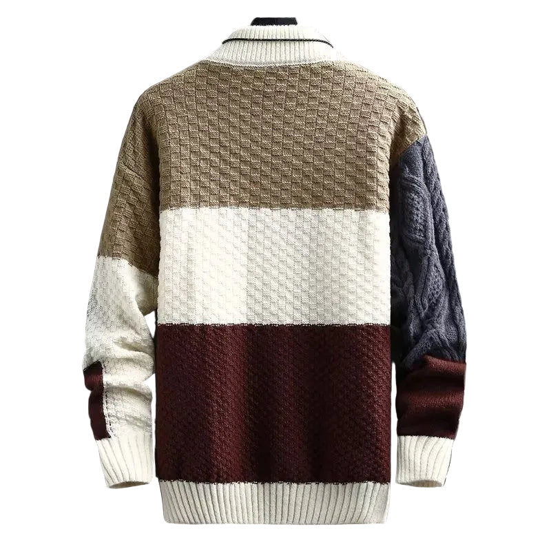 Men’s Half High Collar Thick Knit Sweater