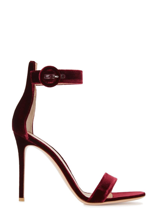 Chic One Strap Velvet Block Heel Sandals for Women