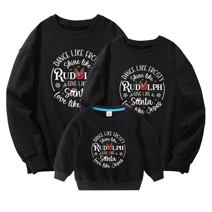Family Matching Holiday Hoodie/Tee – Pure Cotton, American Style
