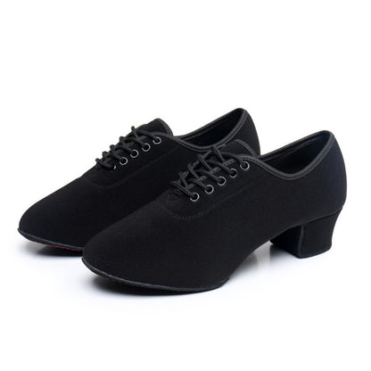 Herren-Latein-Tanzschuhe aus Oxford-Stoff mit zwei Sohlen, hochhackige Tanzschuhe für Jungen, Gesellschaftstanzschuhe
