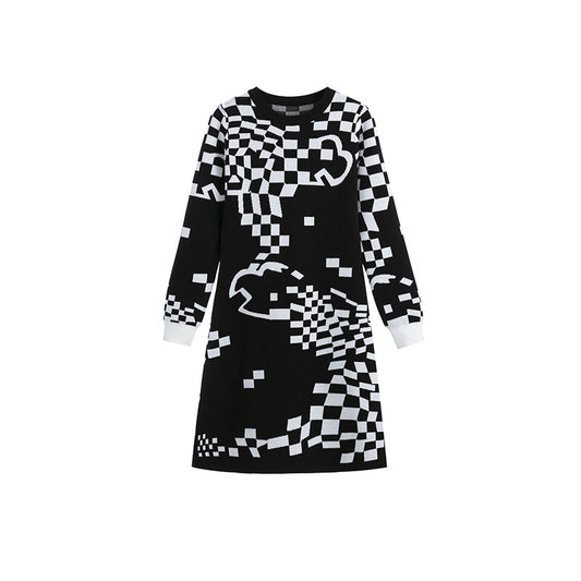 Classic Plaid Round Neck Everyday Dress