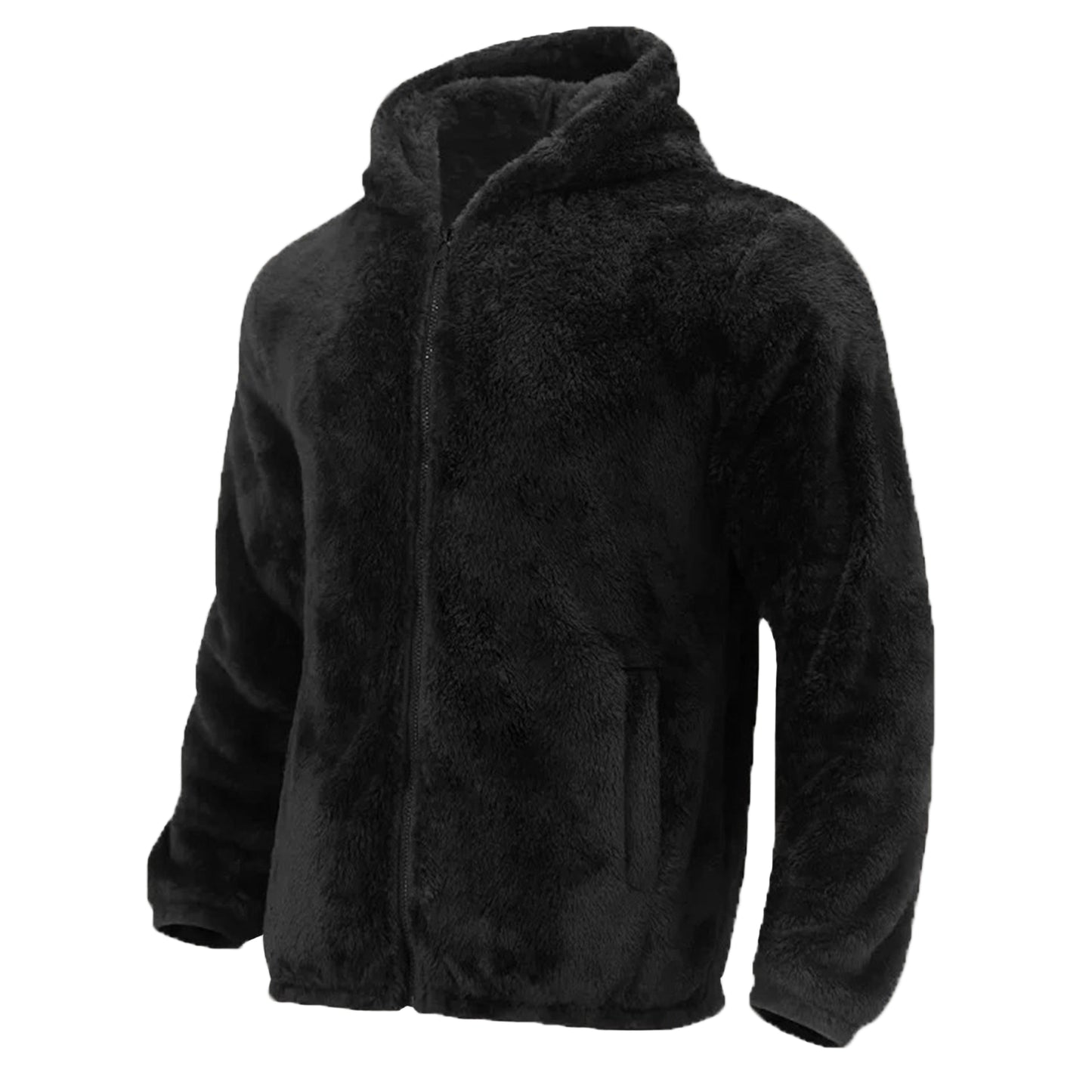 Men’s Winter Fleece-Lined Padded Hooded Jacket – Warm Insulated Coat