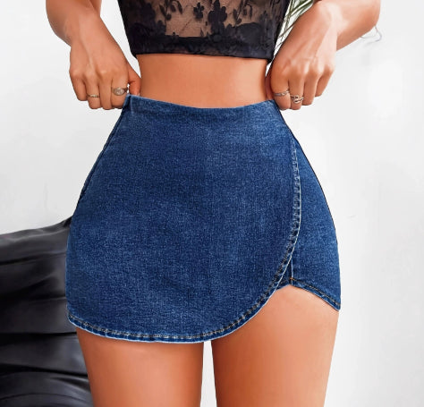Slim-fit Denim Skirt Shorts For Women