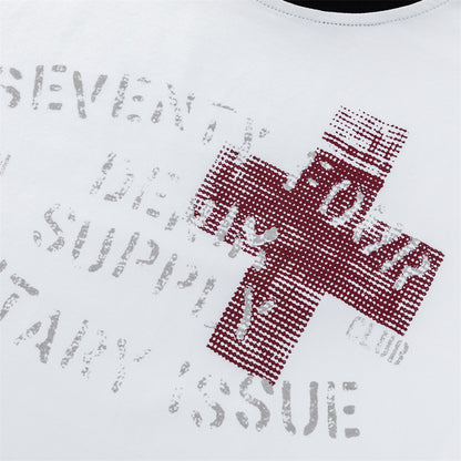Urban Style Cross Print Casual T-Shirt