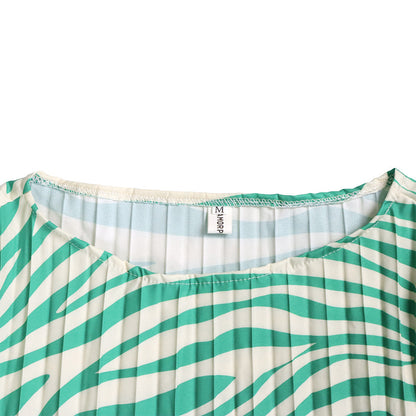 African Print Loose Fit Maxi Dress – Casual Pleated Tie-Up Style