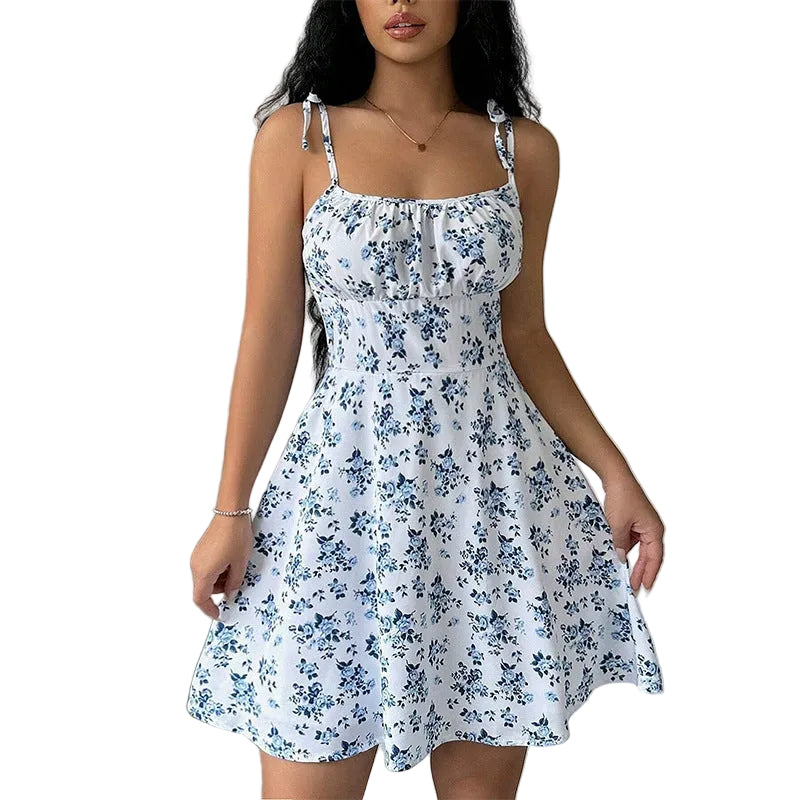 Floral Print A-Line Summer Dress for Women