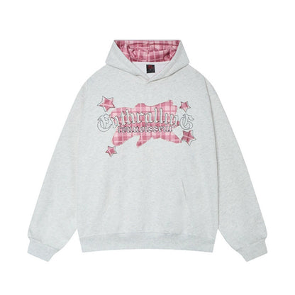 Street Style Color-Block Patch Hoodie Sweatshirt