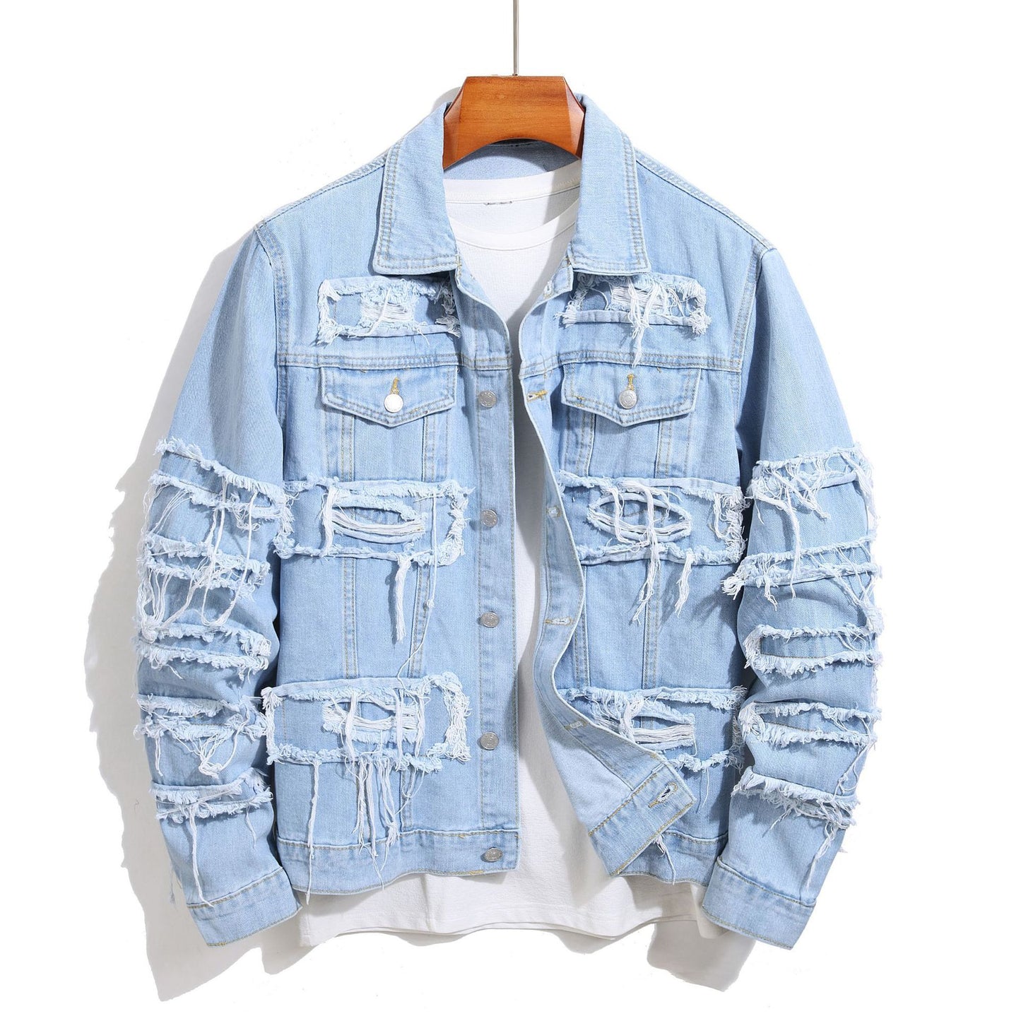 Men’s European & American Style Denim Coat – Spring & Autumn Jacket