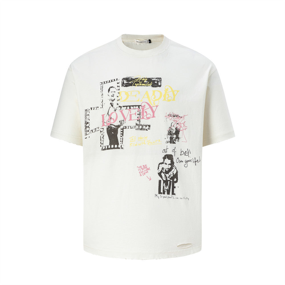 Cross printed short sleeved T-shirt