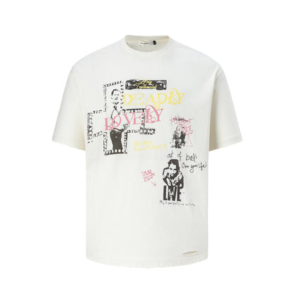 Cross printed short sleeved T-shirt