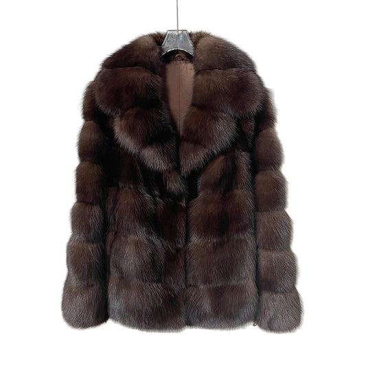 Women’s Faux Fur Purple Sable Jacket – Thick, Soft & Warm Winter Coat