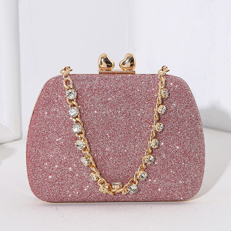 Diamond Chain Rhinestone Mini Square Bag