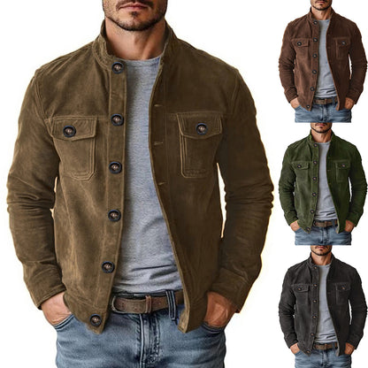 Men’s Vintage Faux Suede Motorcycle Jacket