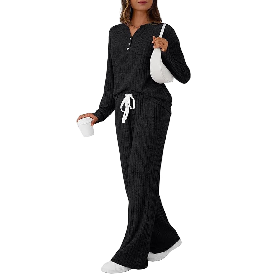 Women’s Two-Piece Lounge Set – Casual Outdoor Pajamas with Top & Pants