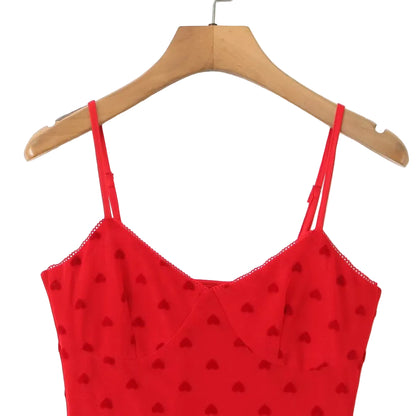 Vintage Style Spaghetti Strap Low Neck Mini Dress