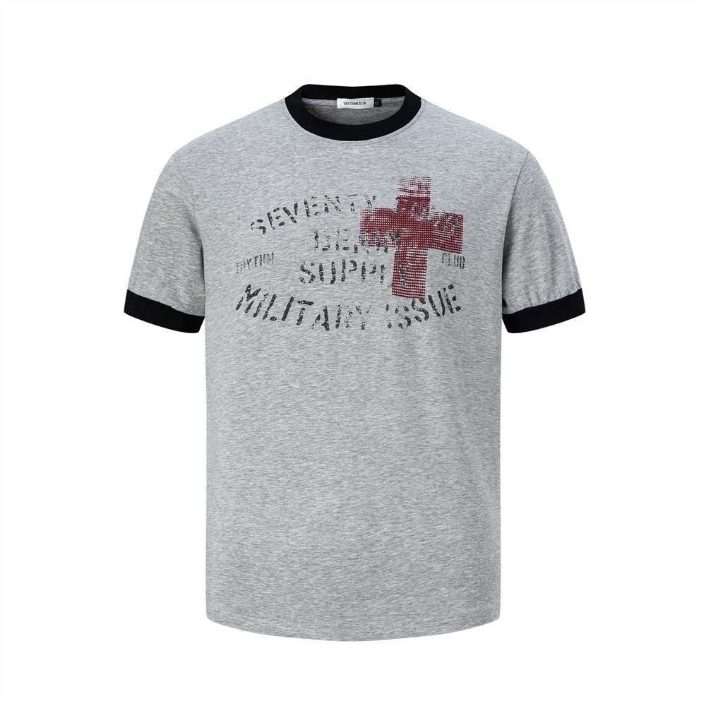 Urban Style Cross Print Casual T-Shirt