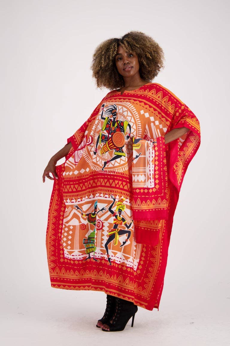 Tribal Print Kaftan KAF-1044: Assorted / One Size Fits Most