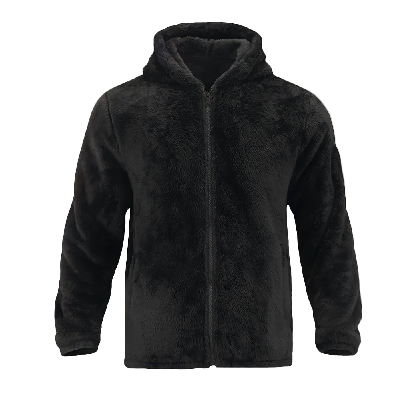 Men’s Winter Fleece-Lined Padded Hooded Jacket – Warm Insulated Coat