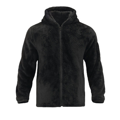Men’s Winter Fleece-Lined Padded Hooded Jacket – Warm Insulated Coat