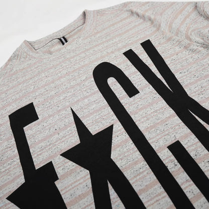 Casual Striped Long Sleeve T-Shirt with Letter Print