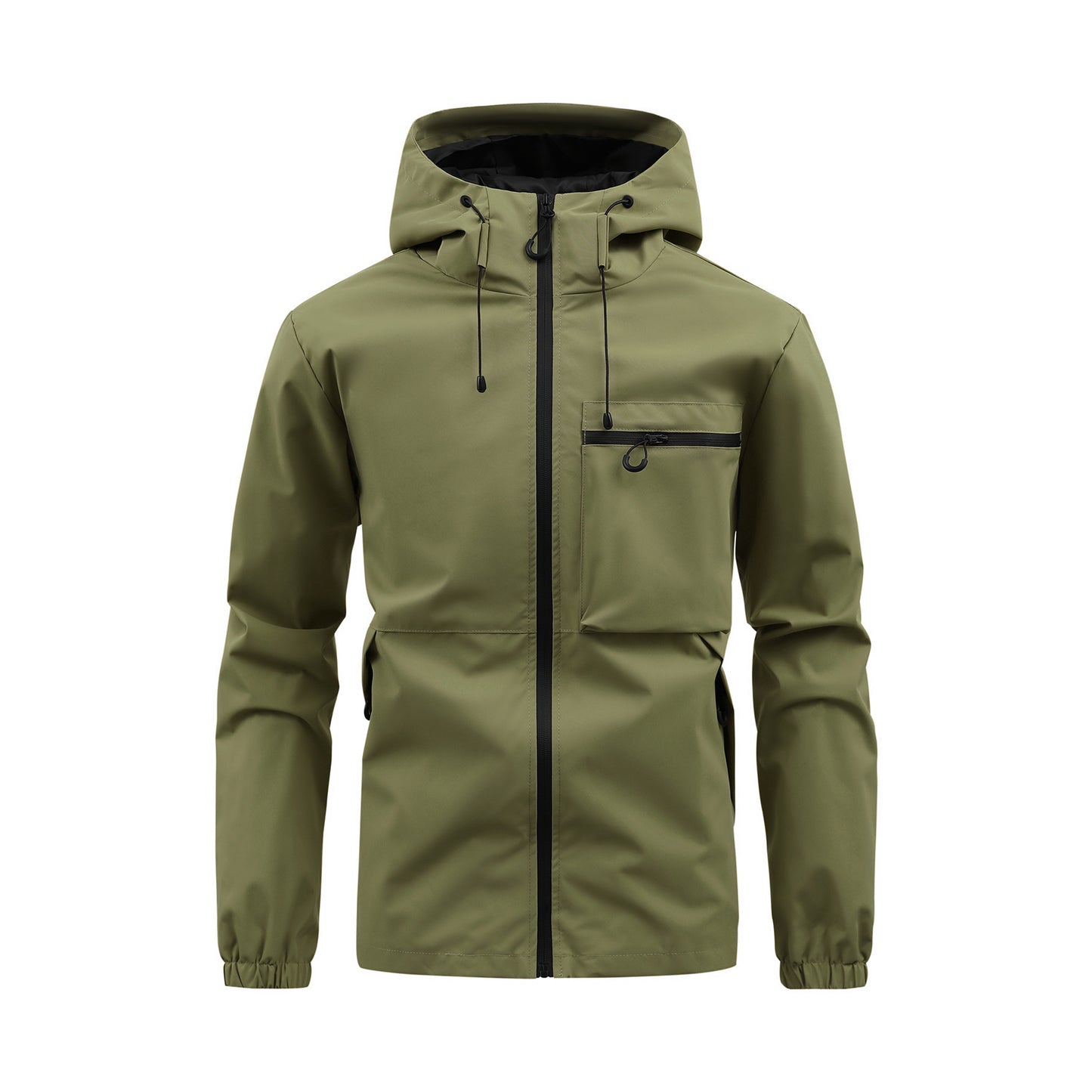 Men’s Fashion Casual Hooded Outdoor Coat – Solid Colour Multi-Pocket Workwear Jacket