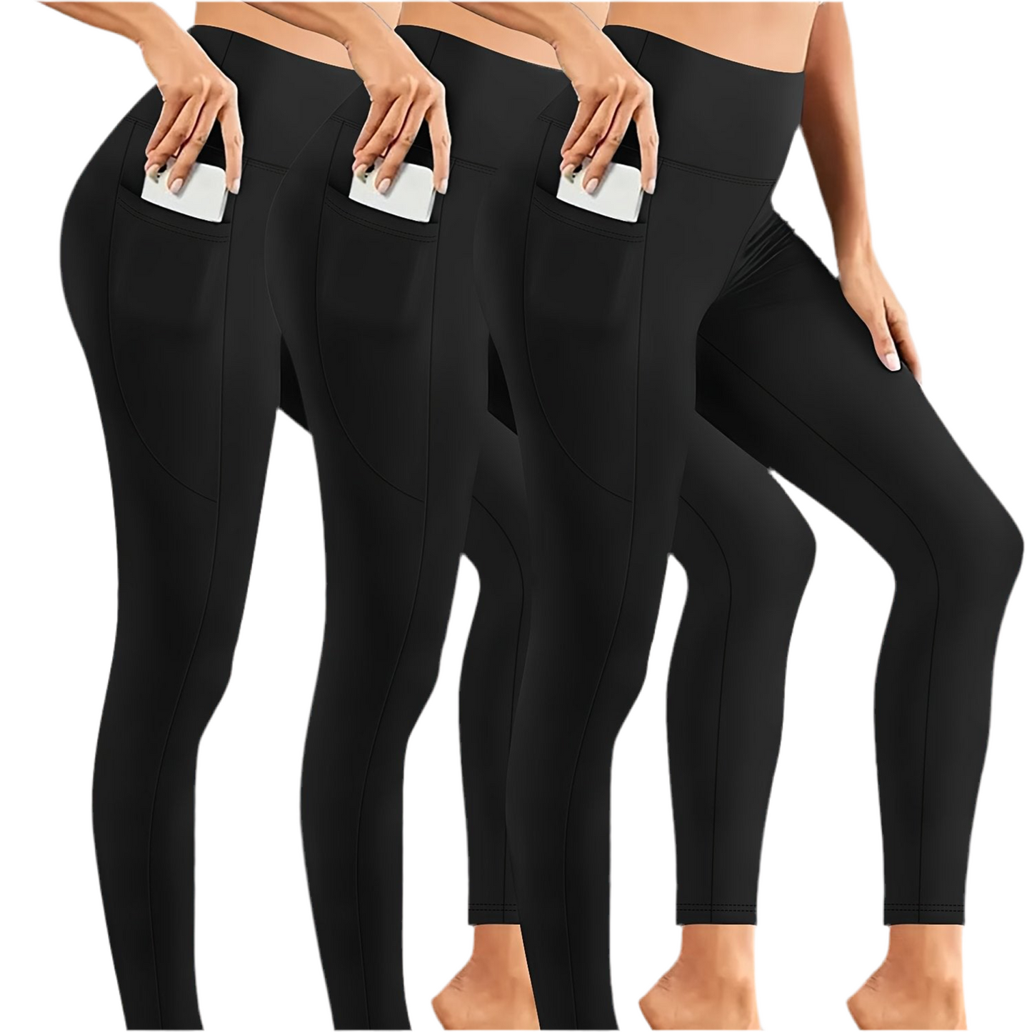 High-Waisted Moon Crescent Pocket Nine-Tenths Yoga Leggings