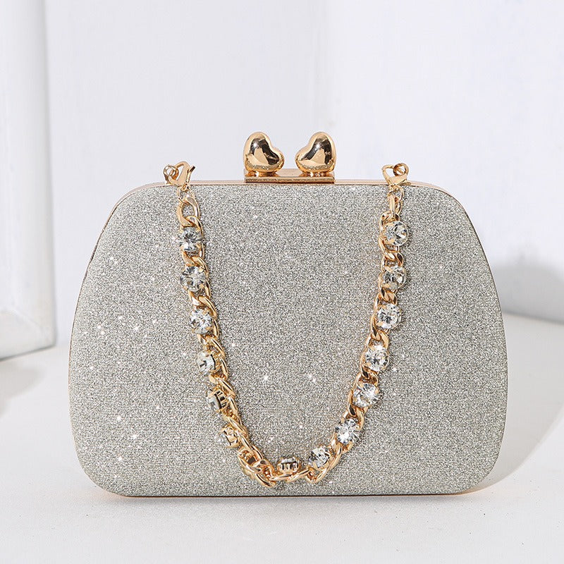 Diamond Chain Rhinestone Mini Square Bag