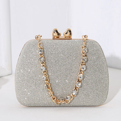 Diamond Chain Rhinestone Mini Square Bag